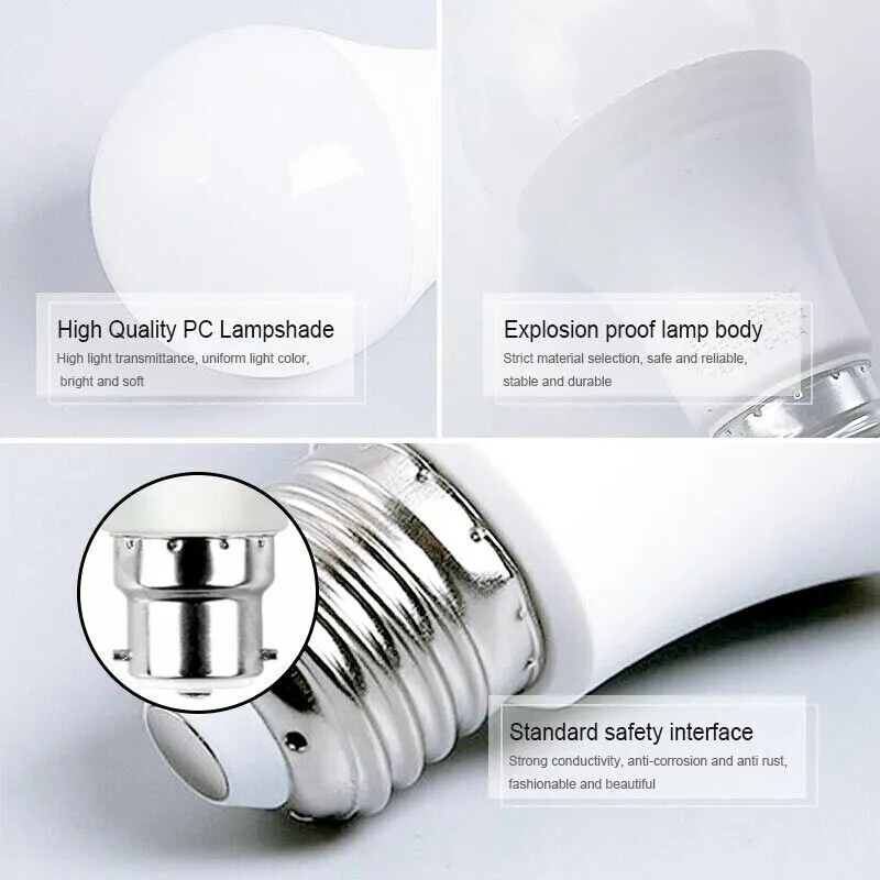 5 PCS 220V 15W LED Radar Sensor Motion Bulb E27 B22 | Smart Security Light Globe Bulb