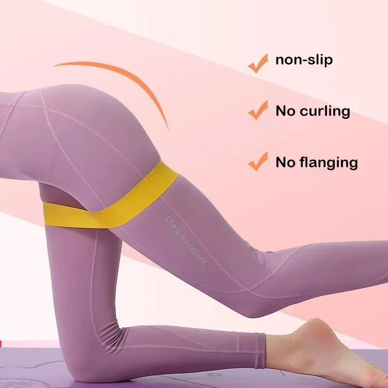 5pcs Yoga Tension Belt Fitness Elastic Belt Resistance Belt Squat Butt Aids Tension Ring Stretching Exercise Belt