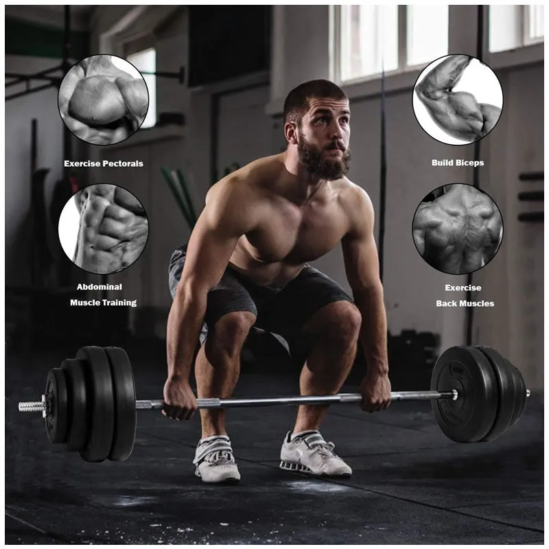 60Kg Home Exercise Adjustable Barbell Weight Lifting Bar -183749