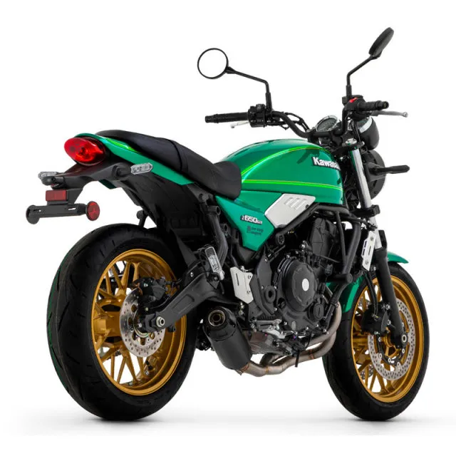74510RBNW Arrow Rebel Full System Nichrome Dark Exhaust Kawasaki Z650RS 2022-2024 Rear cap in aluminium polish&nbsp;