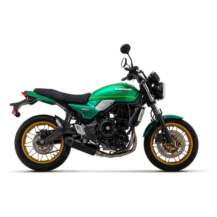 74510RBNW Arrow Rebel Full System Nichrome Dark Exhaust Kawasaki Z650RS 2022-2024 Rear cap in aluminium polish&nbsp;