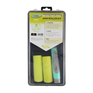 Axus Wood Finishing Mini Roller Kit (2 x Rollers, Tray & Frame) LIME