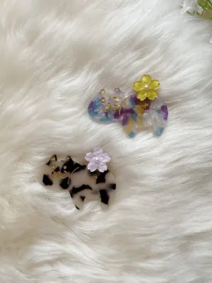 Cat butt acetate hair clips | Colourful barrette clips| korean hair accessories| animal hair clip | gift for cat lover
