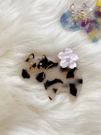 Cat butt acetate hair clips | Colourful barrette clips| korean hair accessories| animal hair clip | gift for cat lover