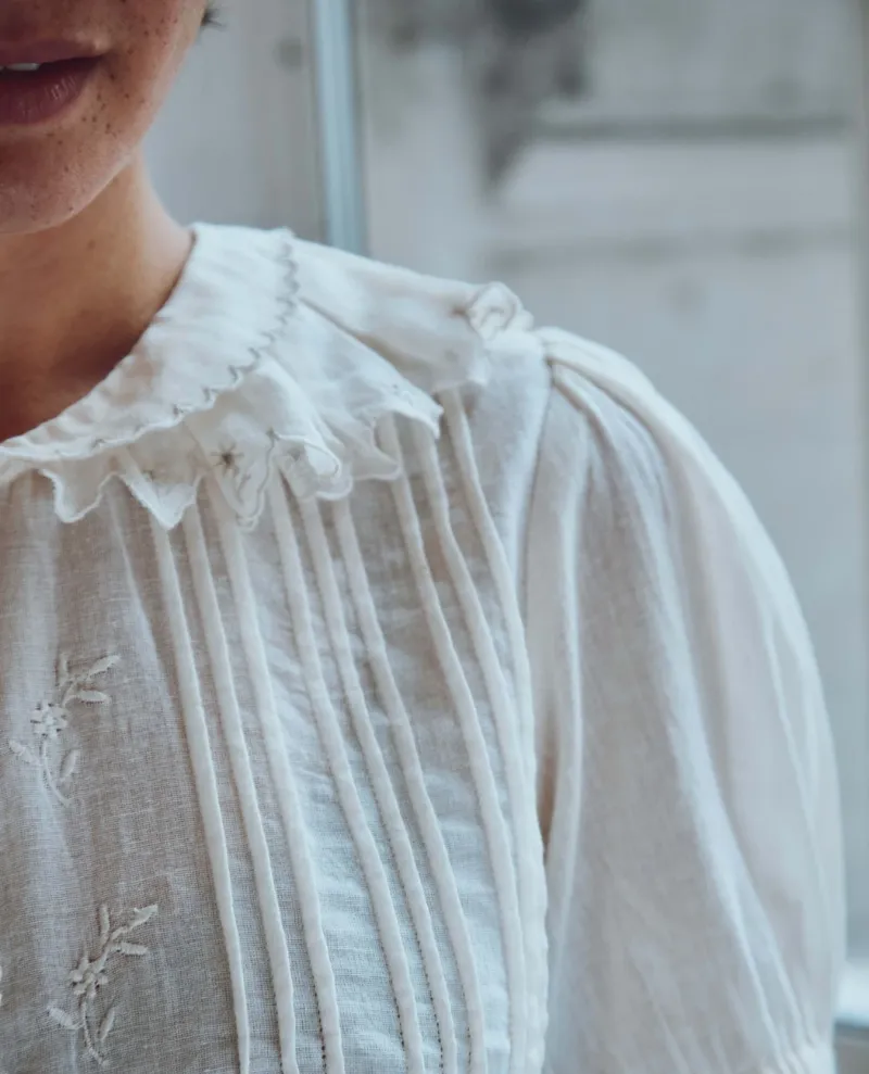 Emile & Ida Bailey Ecru Vintage Blouse