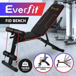 Everfit Weight Bench Adjustable FID Bench Press Home Gym 150kg Capacity
