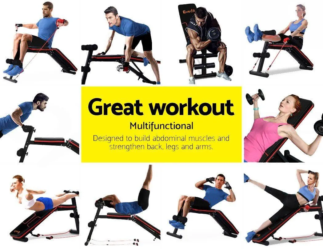 Everfit Weight Bench Adjustable FID Bench Press Home Gym 150kg Capacity