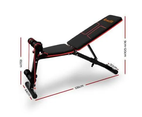 Everfit Weight Bench Adjustable FID Bench Press Home Gym 150kg Capacity