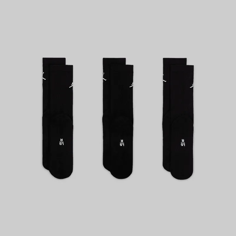 Everyday Crew Socks 3 Pack - Black/White