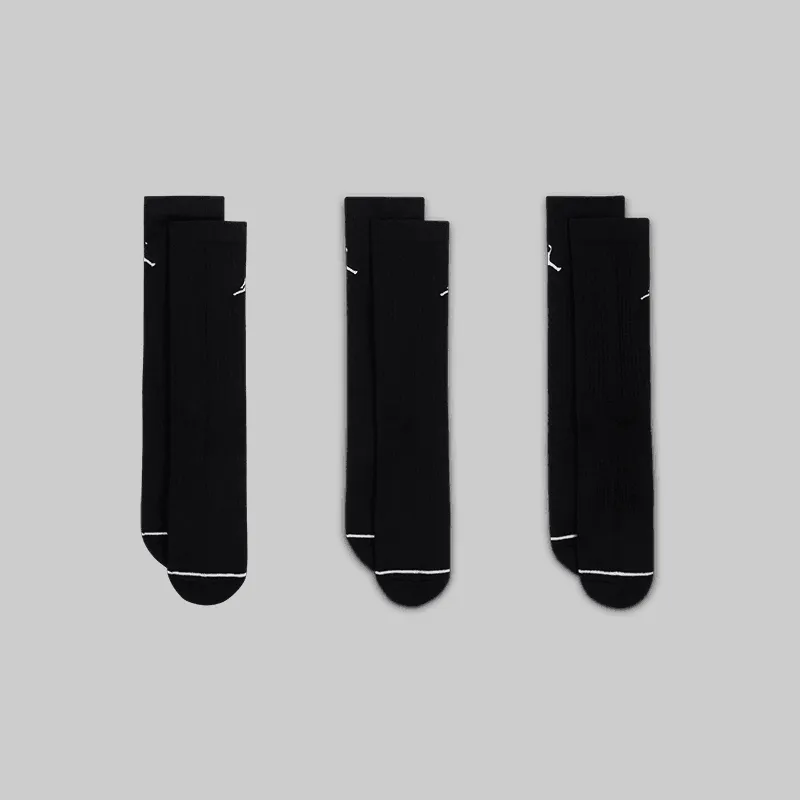 Everyday Crew Socks 3 Pack - Black/White