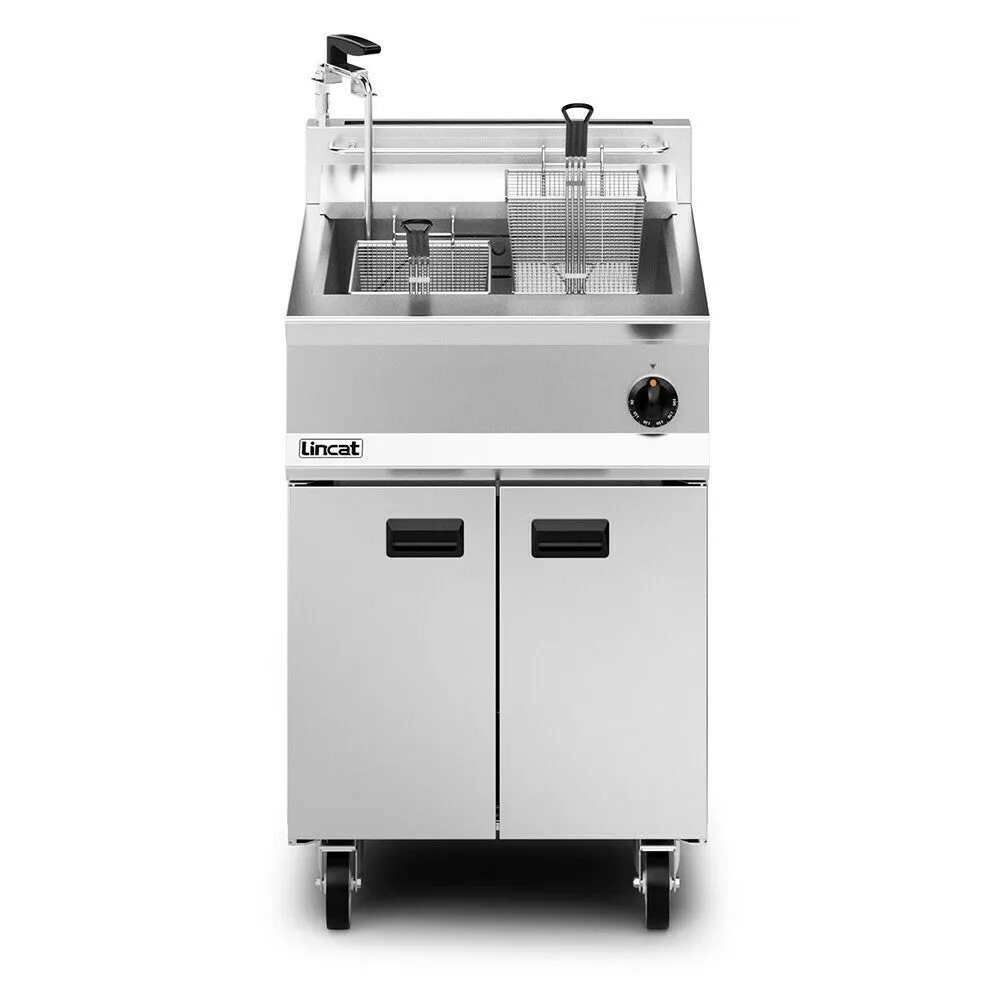 Lincat Opus 800 Natural/LPG Free-standing Single Tank Fryer with Pumped Filtration OG8107/OP
