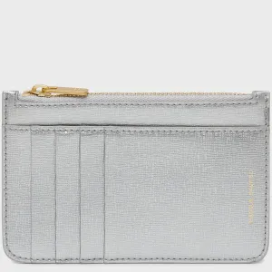 Mansur Gavriel Zip Card Holder in Silver