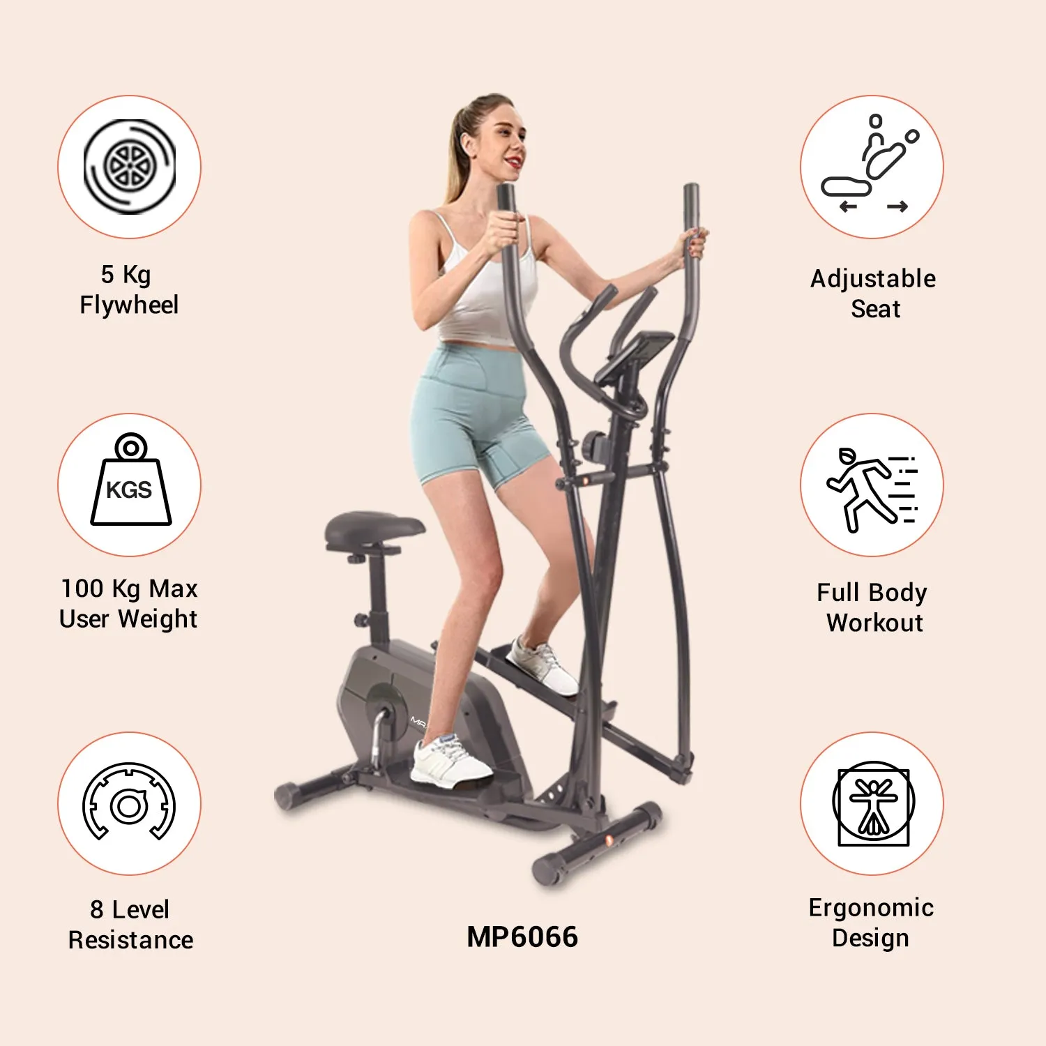 MAXPRO HOME GYM PACKAGE, 7HP PEAK DC MOTOR TREADMILL, ELLIPTICAL CROSS TRAINER, ADJUSTABLE BENCH and FITNESS ACCESSORIES