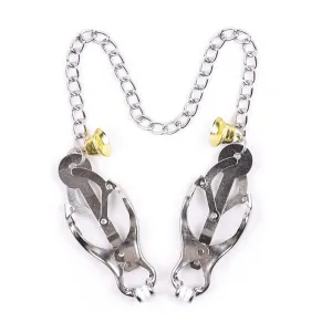 Metal Nipple Clamps and Chain with Bells