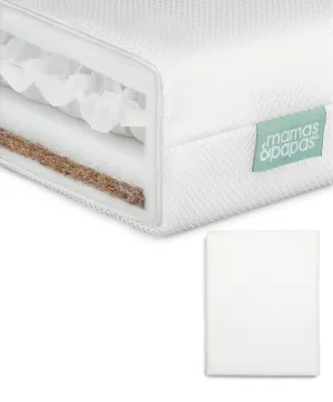 Premium Dual Core Cotbed Mattress & Anti-Allergy Terry Towelling Mattress Protector Bundle