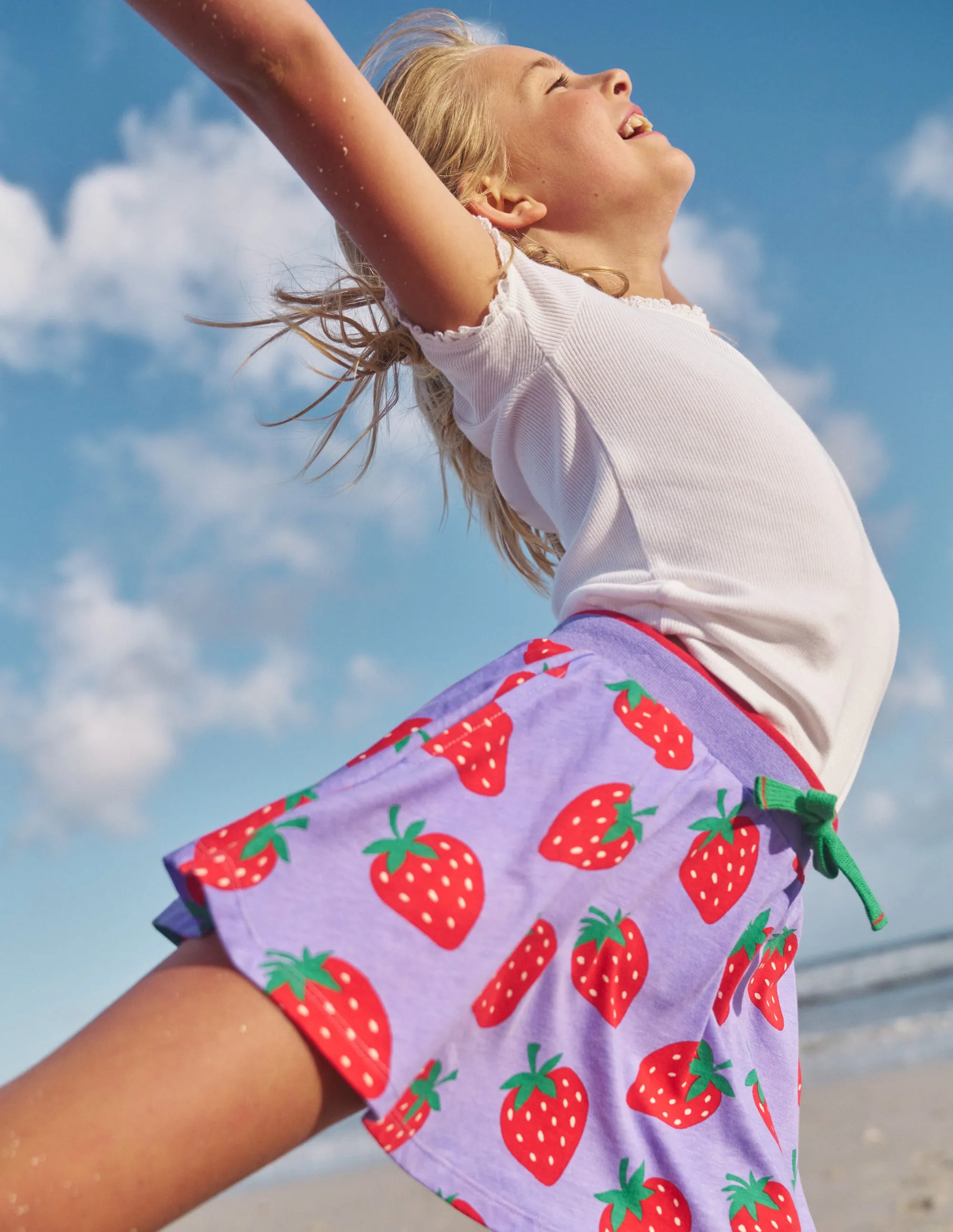 Printed Jersey Skort-Parma Violet Strawberries