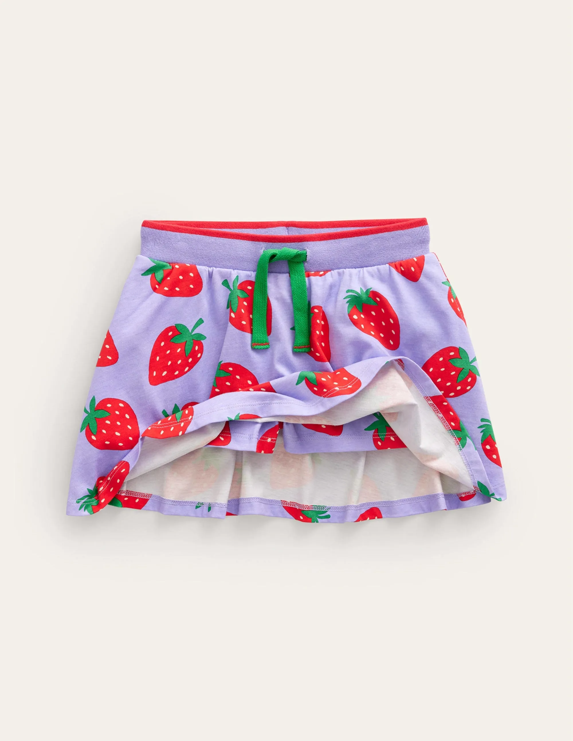 Printed Jersey Skort-Parma Violet Strawberries
