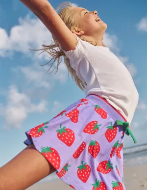 Printed Jersey Skort-Parma Violet Strawberries