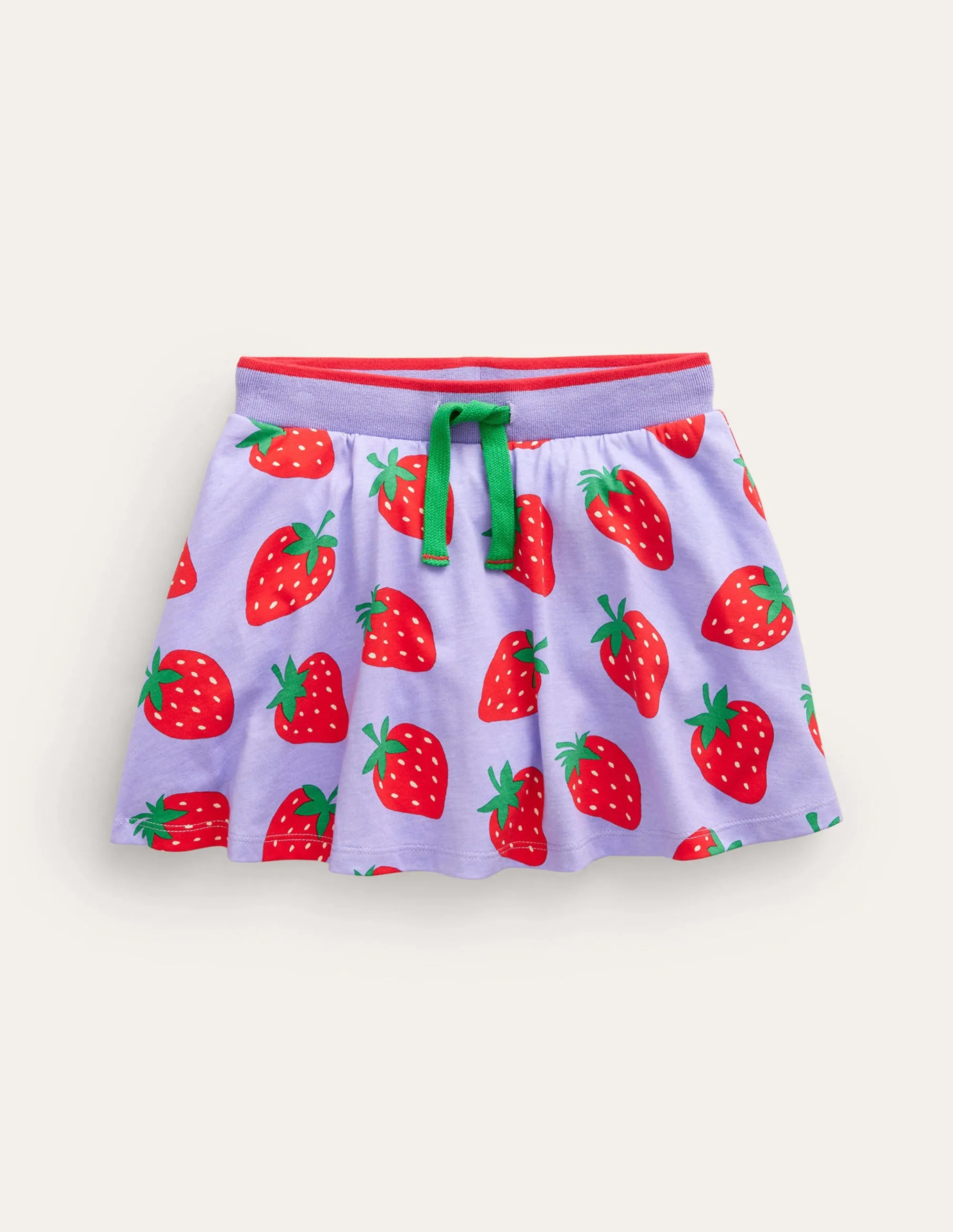 Printed Jersey Skort-Parma Violet Strawberries