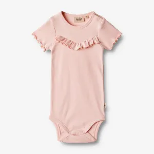 Rib Body Ruffle S/S Edith - rose ballet