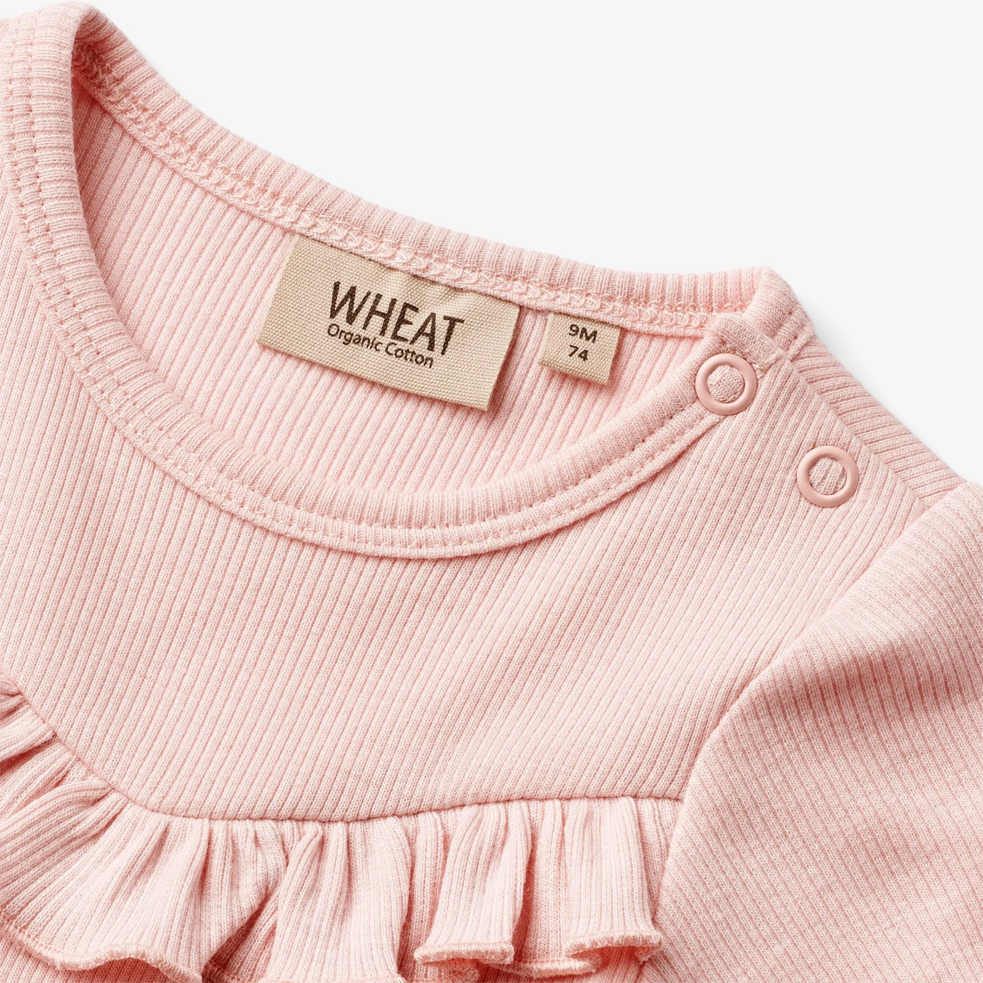Rib Body Ruffle S/S Edith - rose ballet
