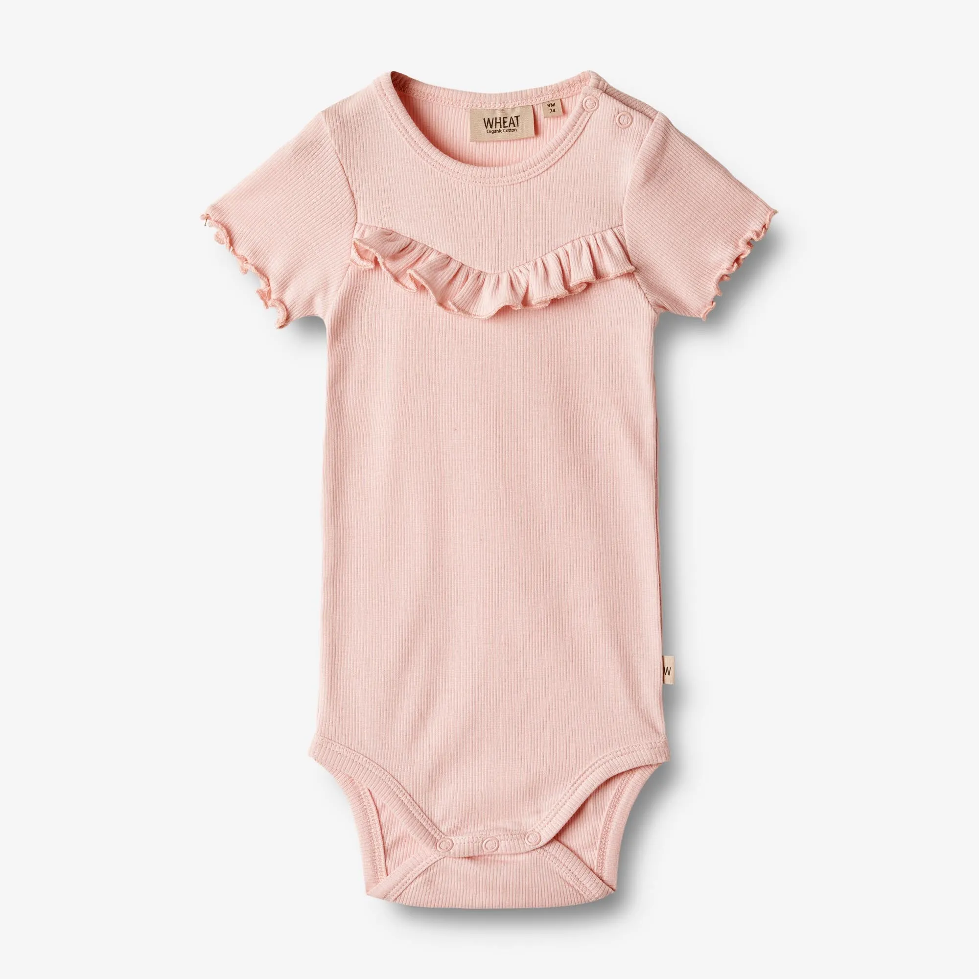 Rib Body Ruffle S/S Edith - rose ballet