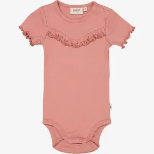Rib Body Ruffle SS - old rose