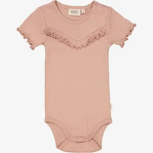 Rib Body Ruffle SS - rose dawn