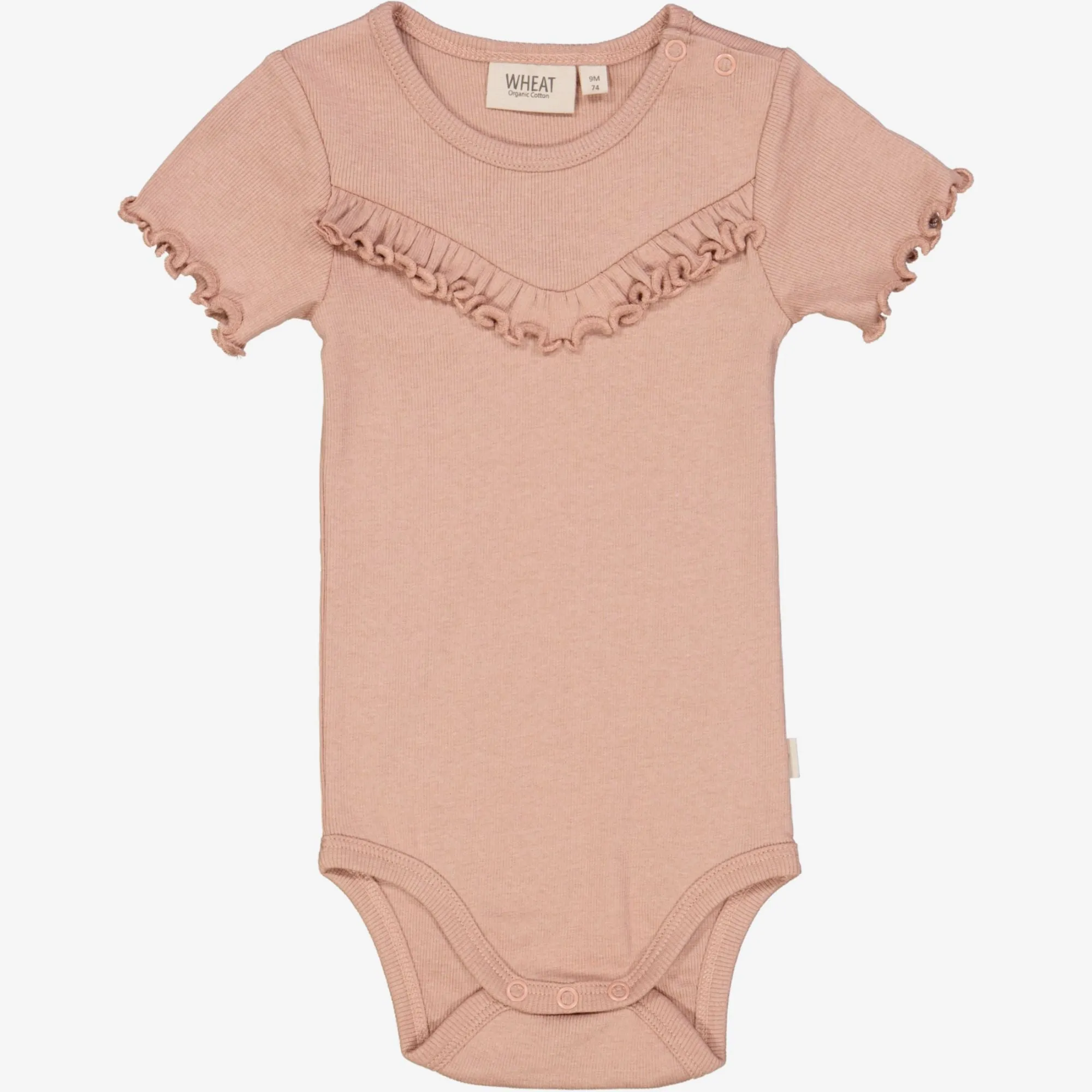 Rib Body Ruffle SS - rose dawn