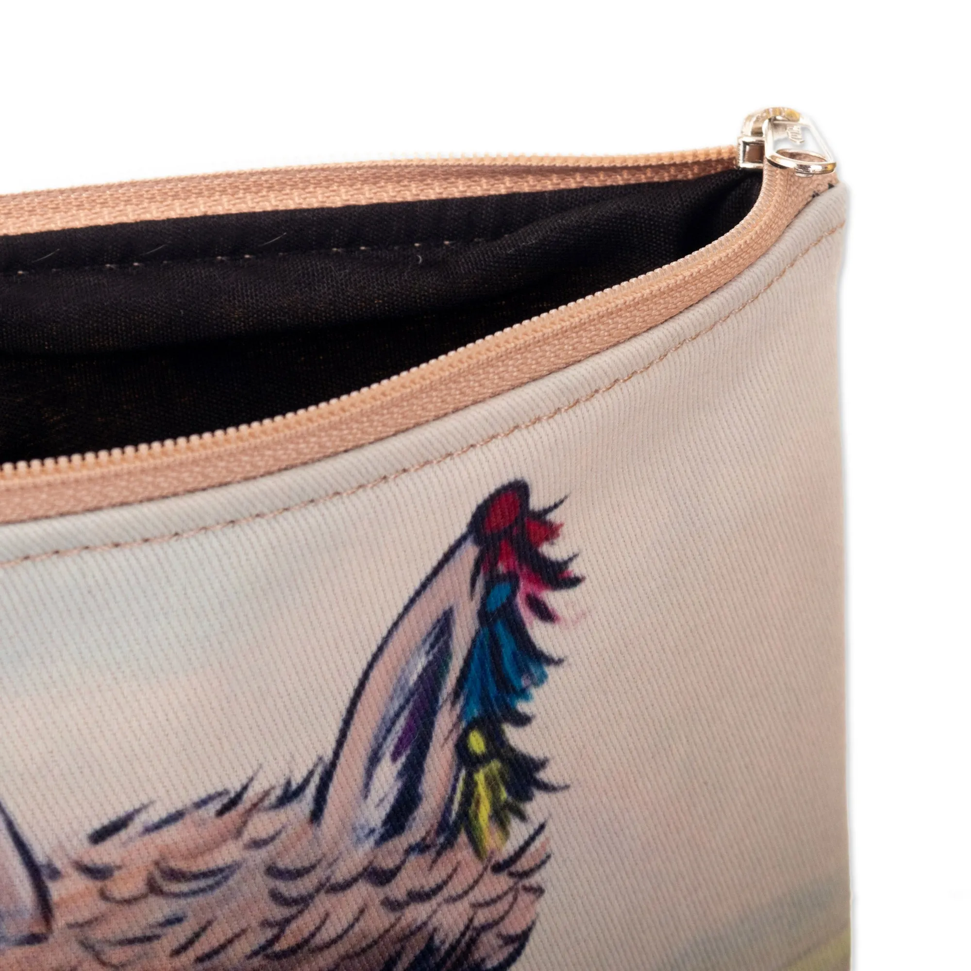 Smiling Llama Wristlet with Zipper Closure and Black Strap - Smiley Llama | NOVICA