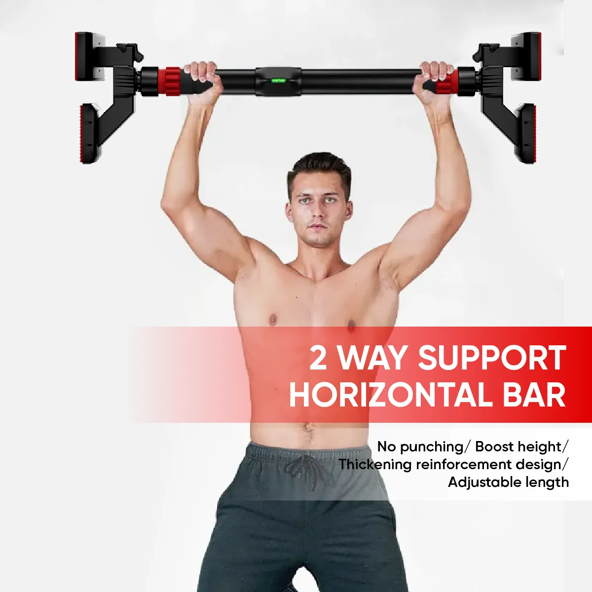 UltimateSup, Wall Mounted Pull Up Bars, 73-135 cm