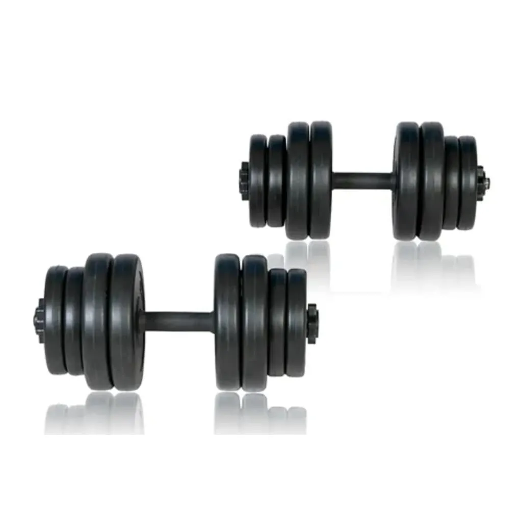 vidaXL Dumbbells 2x33.1 lb - Anti-Slip Handles, Secure Weight Plates