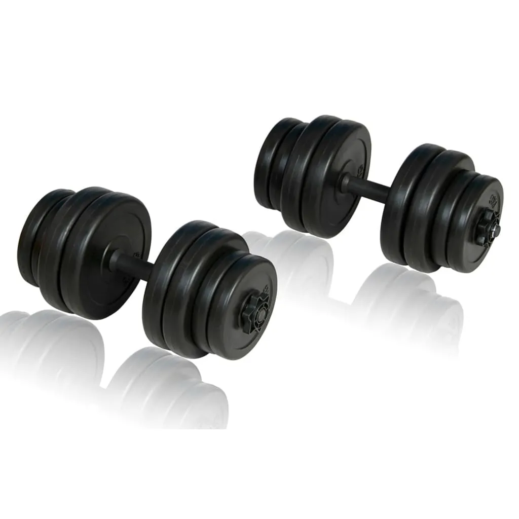 vidaXL Dumbbells 2x33.1 lb - Anti-Slip Handles, Secure Weight Plates