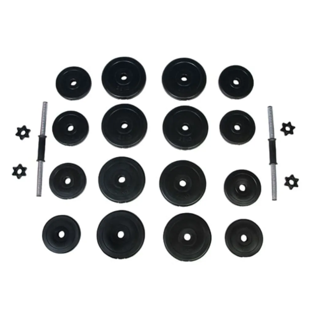 vidaXL Dumbbells 2x33.1 lb - Anti-Slip Handles, Secure Weight Plates