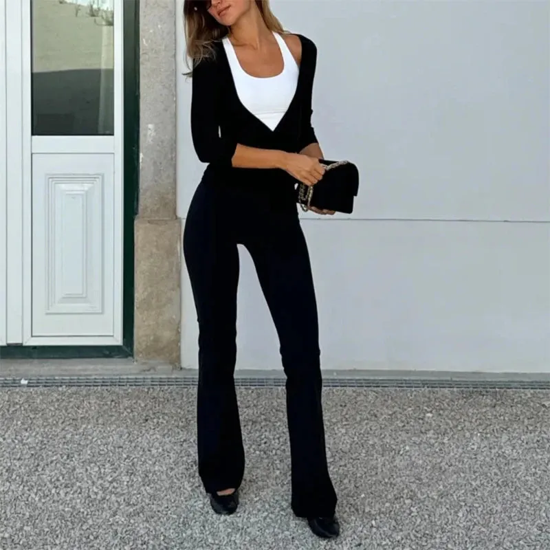 Wrap Around Tie Up Top And Pants Set